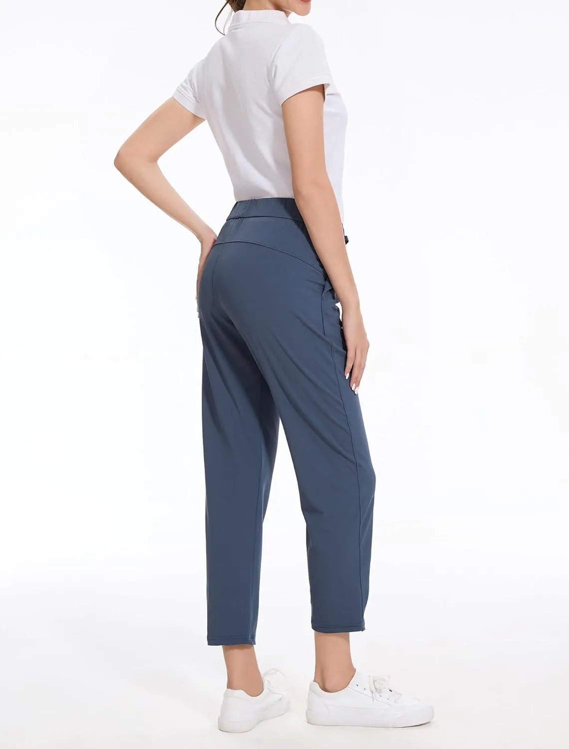 2 Pack Women's Pants with Deep Pockets Stretch Soft Sweatpants for Casual Athletic Lounge Work Golf Travel