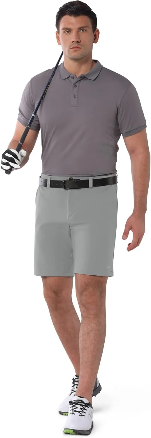 33,000ft Men's Golf Shorts 9" Dry Fit Stretch Golf Short UPF 50  Lightweight Flat Front Golf Shorts with Pockets