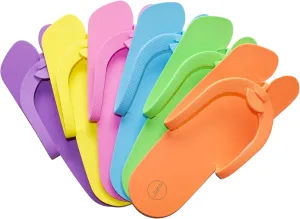 60 Pairs Disposable Anti-Slip Pedicure EVA Slippers Spa Party Pack- Bulk 6 Fun Colors Ideal for At Home Spa Party & Nail Salon