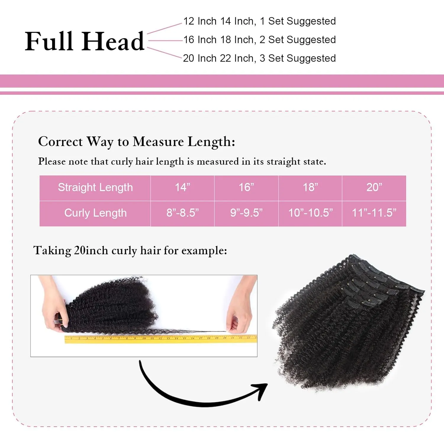ABH AMAZINGBEAUTY HAIR Afro Curly Clip in Hair Extensions Real Human Hair 4A 4B Curly Clip ins for Black Women 120g 7 Pieces 17 Clips, #1B Natural Black 14 Inch