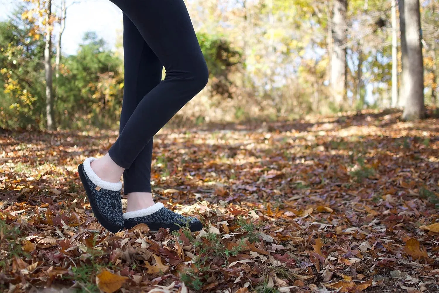 Acorn Womens Slipper with Berber Lining, Suede Siding and Durable Non-Slip Indoor/Outdoor Sole