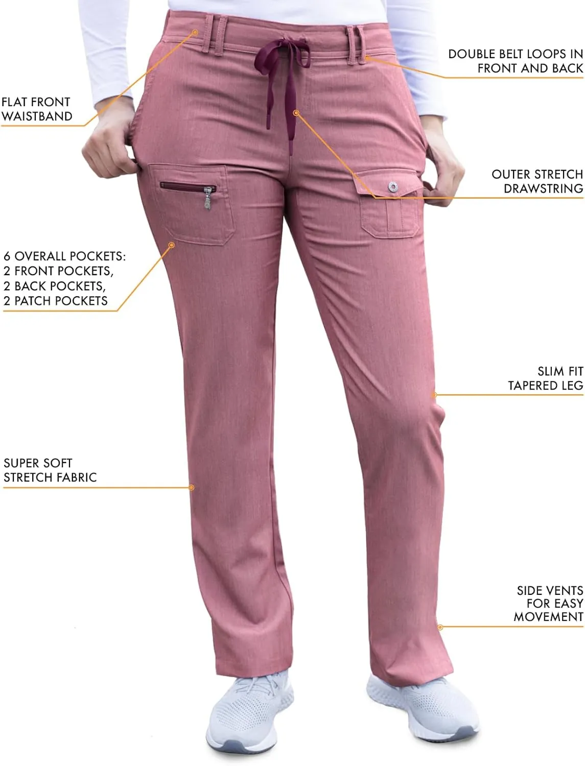 Adar Pro Breakthrough Plus Scrub Set for Women - Enhanced V-Neck Top & Multi Pocket Pants