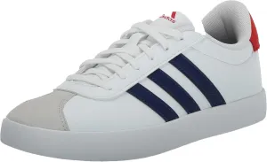 adidas Vl Court 3.0 Lace-up_Legacy Sneaker, White/Dark Blue/Better Scarlet, 4.5 US Unisex Big Kid