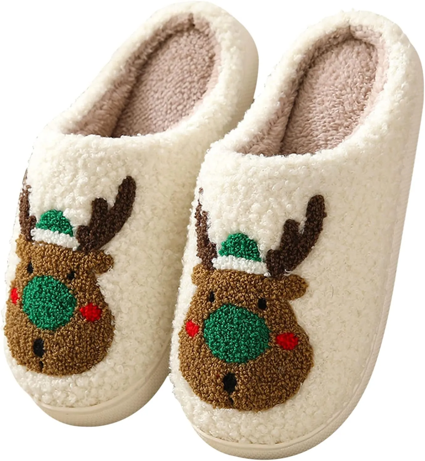 Adisputent Women's Fluffy Slippers - Warm, Cozy, Plush Fuzzy Cushion Slip-On House Slippers for Indoor and Outdoor