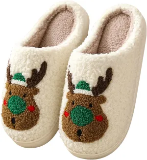 Adisputent Women's Fluffy Slippers - Warm, Cozy, Plush Fuzzy Cushion Slip-On House Slippers for Indoor and Outdoor