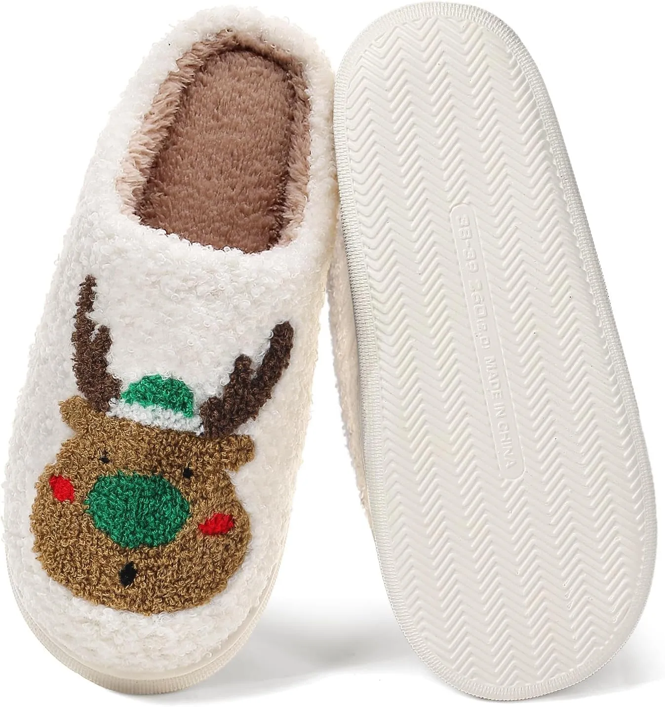 Adisputent Women's Fluffy Slippers - Warm, Cozy, Plush Fuzzy Cushion Slip-On House Slippers for Indoor and Outdoor