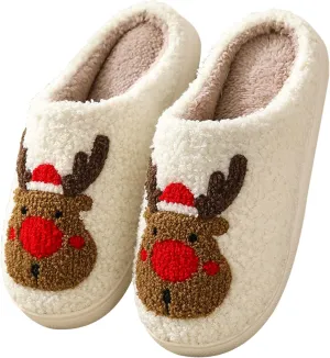 Adisputent Women's Fluffy Slippers - Warm, Cozy, Plush Fuzzy Cushion Slip-On House Slippers for Indoor and Outdoor