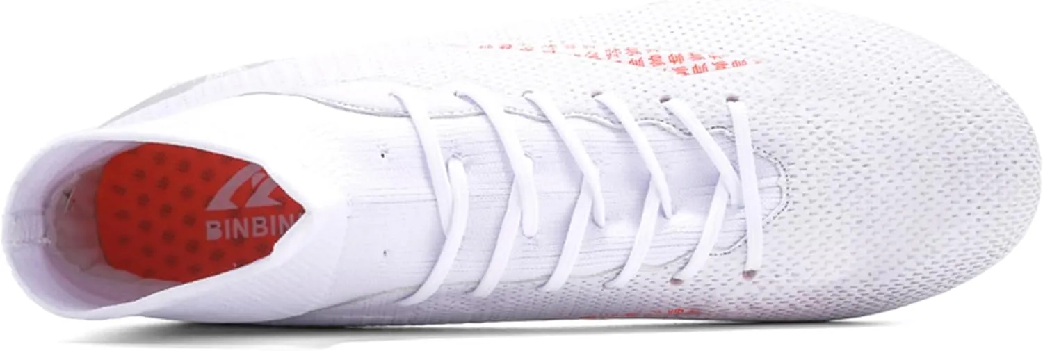 Adult Soccer Cleats Men-High-Tops Slip-On Lace Up Football Shoes for Youth Soccer Shoes Indoor Outdoor AG FG