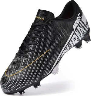 Adult Soccer Cleats Men-High-Tops Slip-On Lace Up Football Shoes for Youth Soccer Shoes Indoor Outdoor AG FG