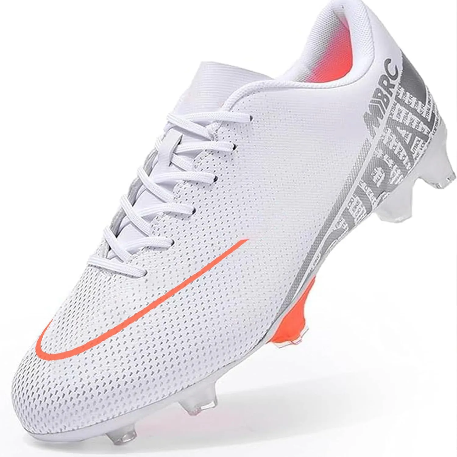 Adult Soccer Cleats Men-High-Tops Slip-On Lace Up Football Shoes for Youth Soccer Shoes Indoor Outdoor AG FG