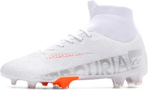 Adult Soccer Cleats Men-High-Tops Slip-On Lace Up Football Shoes for Youth Soccer Shoes Indoor Outdoor AG FG