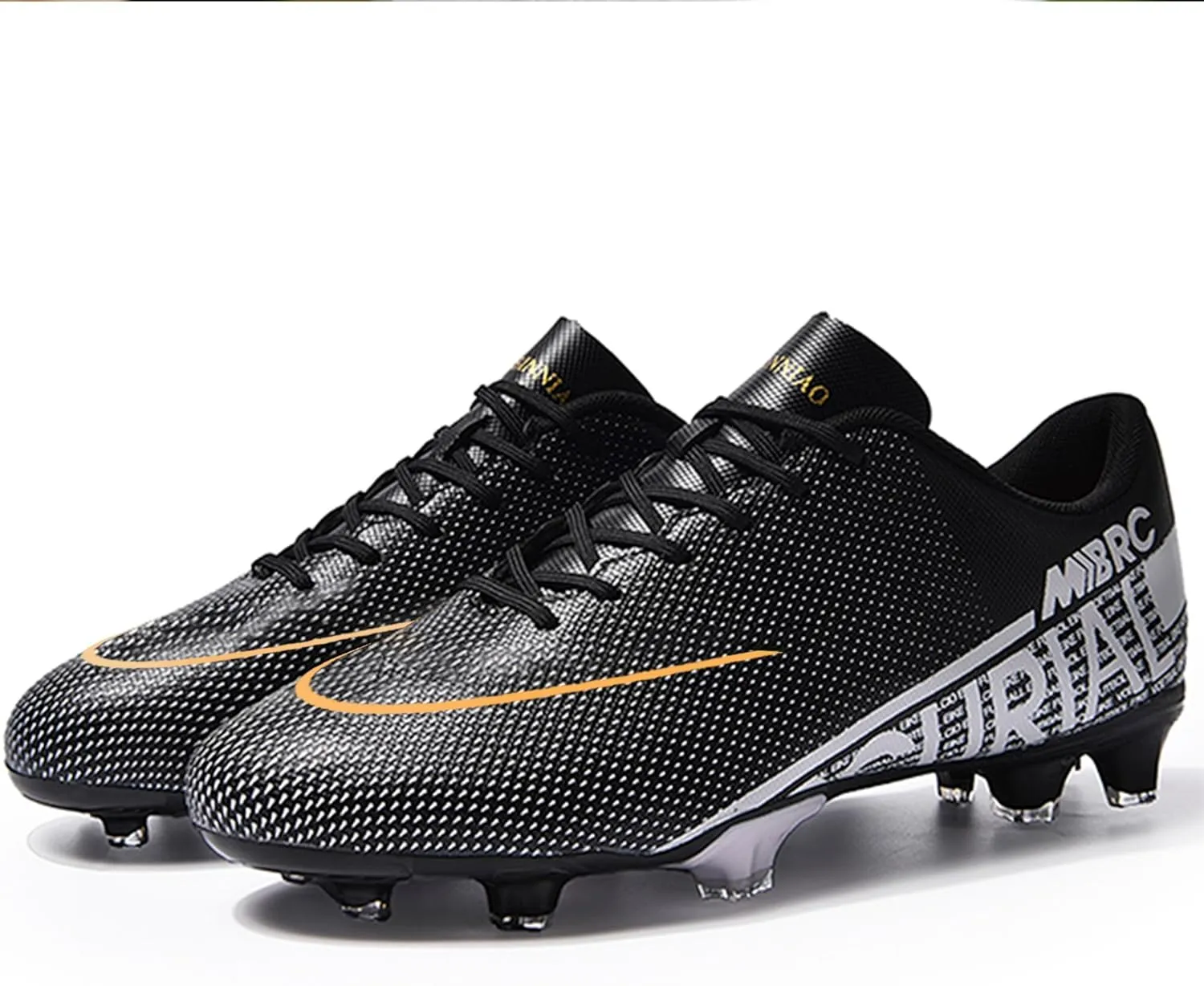 Adult Soccer Cleats Men-High-Tops Slip-On Lace Up Football Shoes for Youth Soccer Shoes Indoor Outdoor AG FG