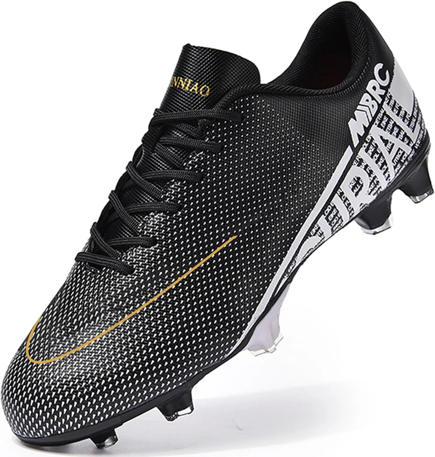 Adult Soccer Cleats Men-High-Tops Slip-On Lace Up Football Shoes for Youth Soccer Shoes Indoor Outdoor AG FG