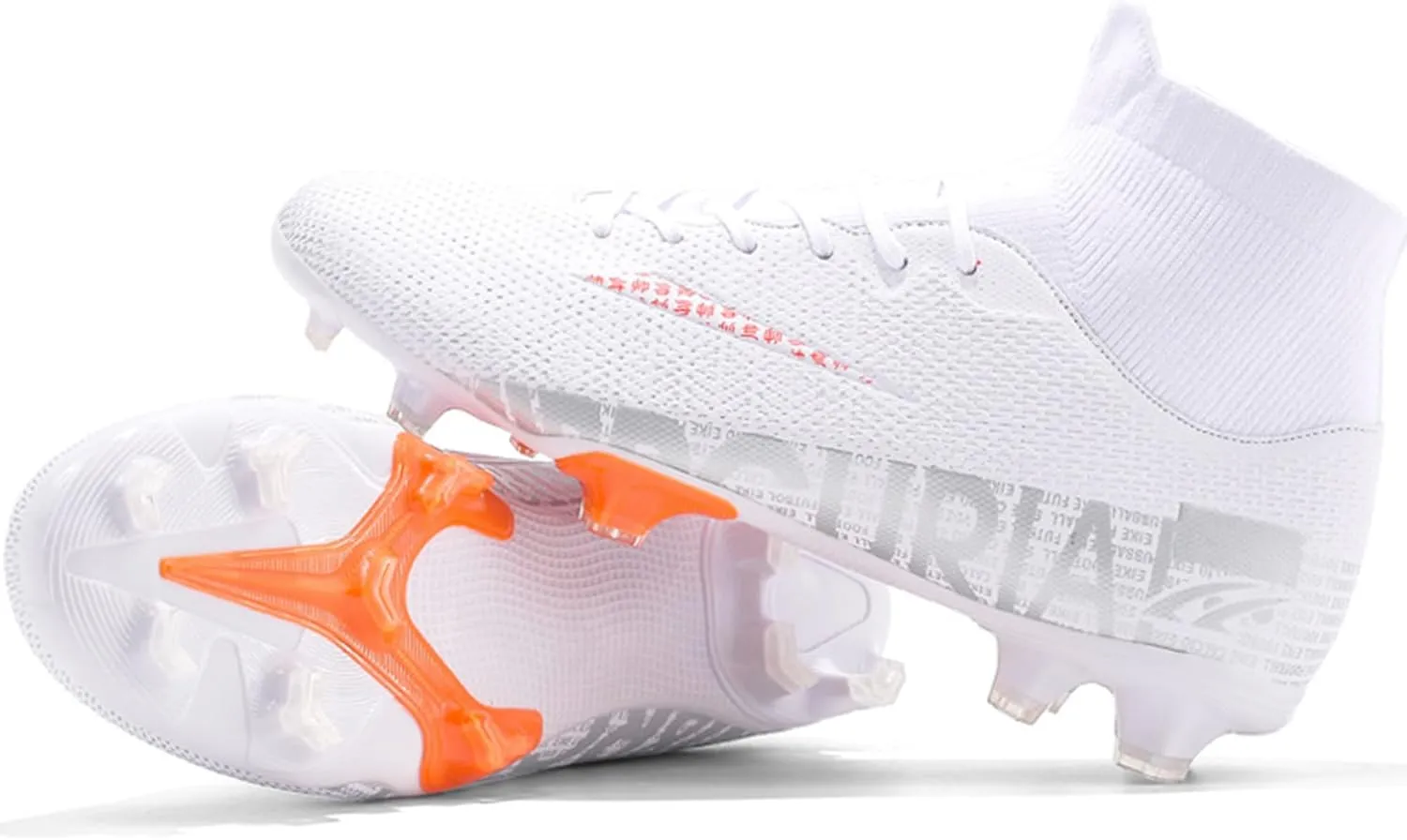 Adult Soccer Cleats Men-High-Tops Slip-On Lace Up Football Shoes for Youth Soccer Shoes Indoor Outdoor AG FG