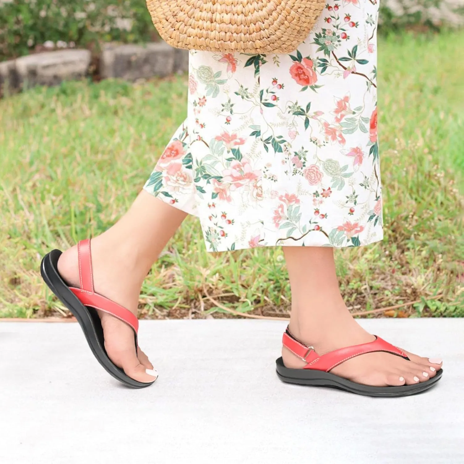 AEROTHOTIC Comfortable Arch Support Slingback Flats for Women Sandals Cute Soft T-Strap Toe Post Casual Fashion Dressy Flip Flops Vacation Essentials