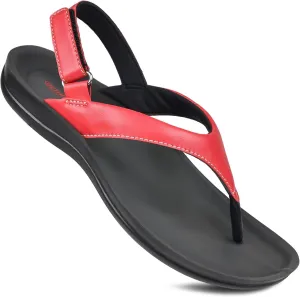 AEROTHOTIC Comfortable Arch Support Slingback Flats for Women Sandals Cute Soft T-Strap Toe Post Casual Fashion Dressy Flip Flops Vacation Essentials