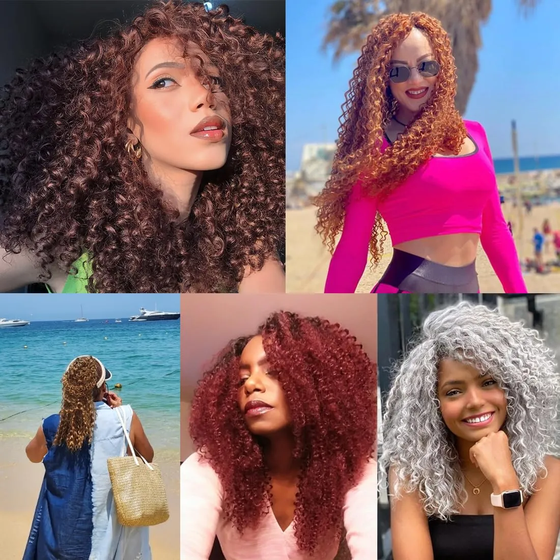 Afro Kinky Curly Synthetic Hair Weave 3 Bundles 18 20 22 Inches 300 Gram Jerry Curl Bundle High Temperature Fiber Hair Extensions for Black Women Brown Color 33