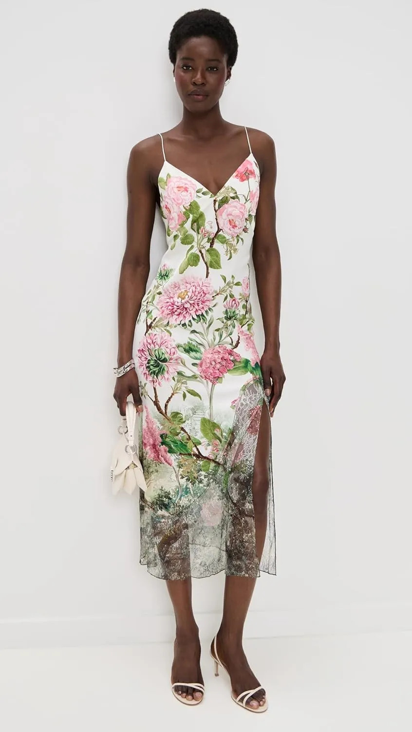 alice   olivia Women's Julietta Cutaway Lace Slip Dress