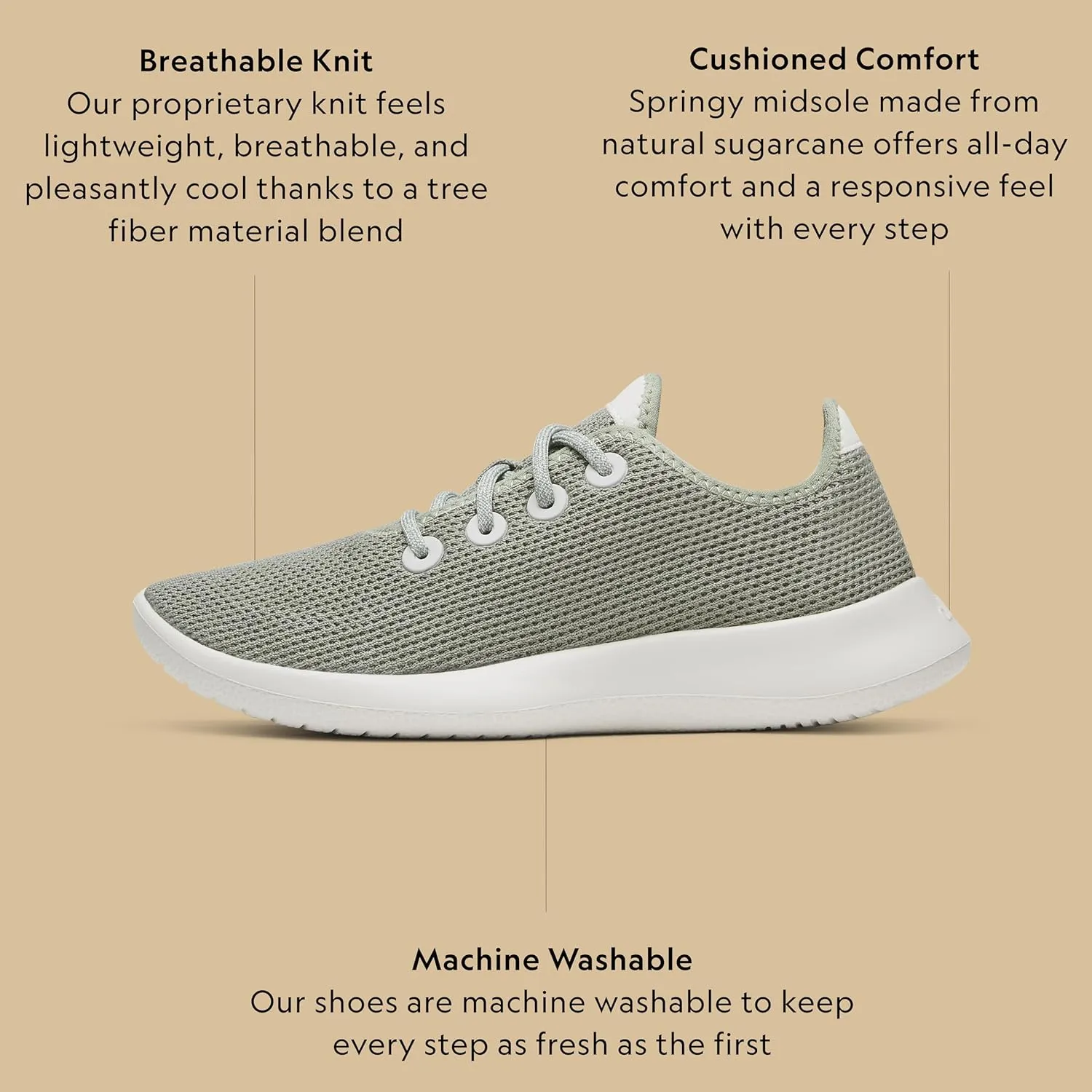 Allbirds Women’s Tree Runners Everyday Sneakers, Machine Washable Shoe Made with Natural Materials