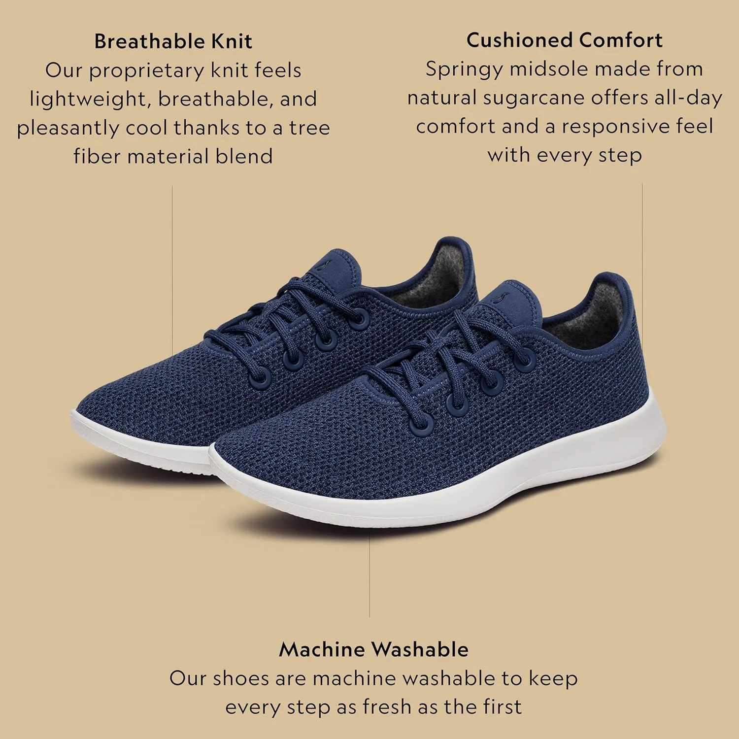 Allbirds Women’s Tree Runners Everyday Sneakers, Machine Washable Shoe Made with Natural Materials