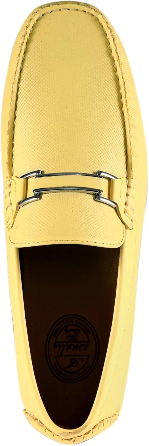 Amali Cola - Driving Moccasins for Men – Mens Slip On Loafers, Moccasins, Slip-on Dress Shoes - Driving Loafers with Matching Color Bit