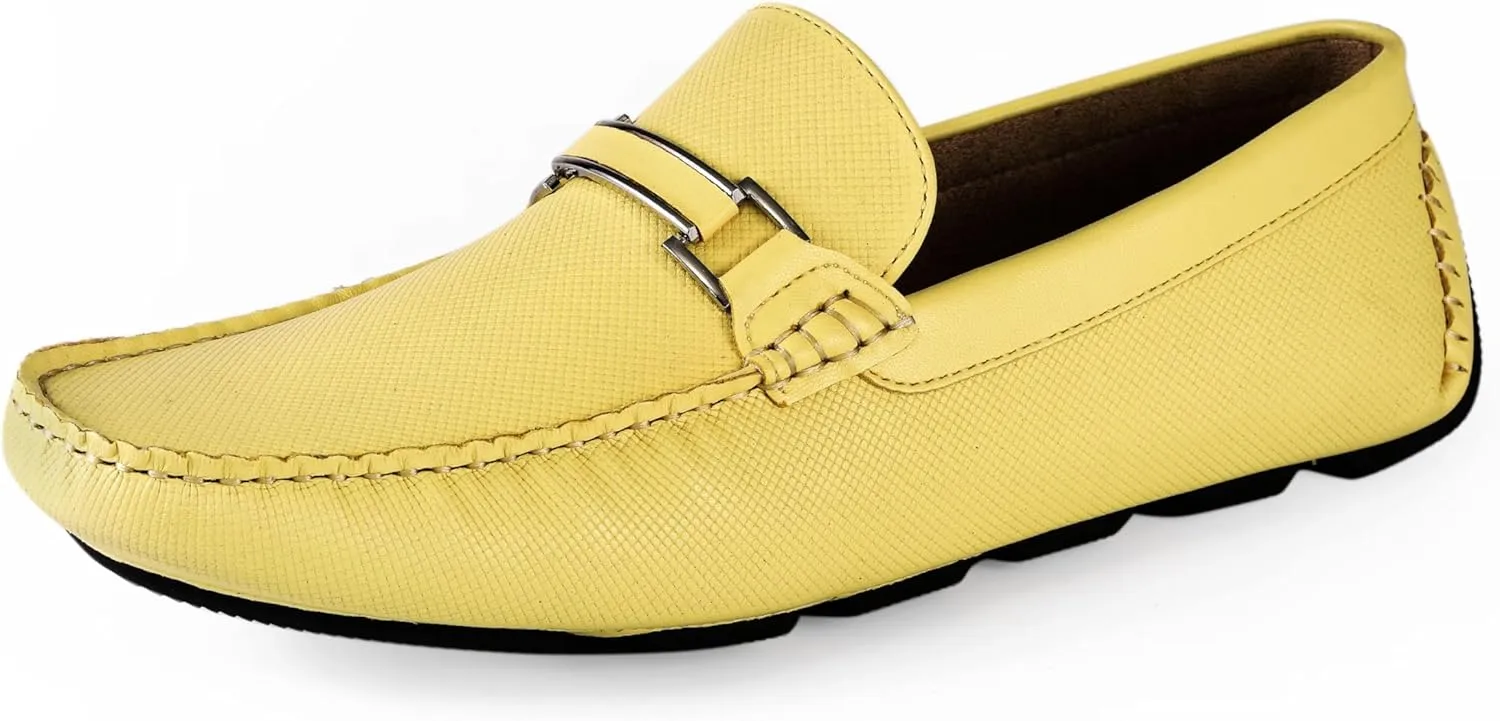 Amali Cola - Driving Moccasins for Men – Mens Slip On Loafers, Moccasins, Slip-on Dress Shoes - Driving Loafers with Matching Color Bit
