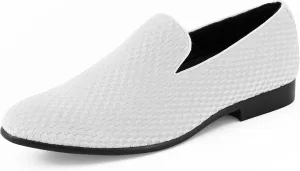 Amali Fishman Men’s Dress Shoes Plush Velvet with a Quilted Design Slip-on Driver Shoes for Men Velvet Loafers The Original Smoking Men Tuxedo Slipper Shoes