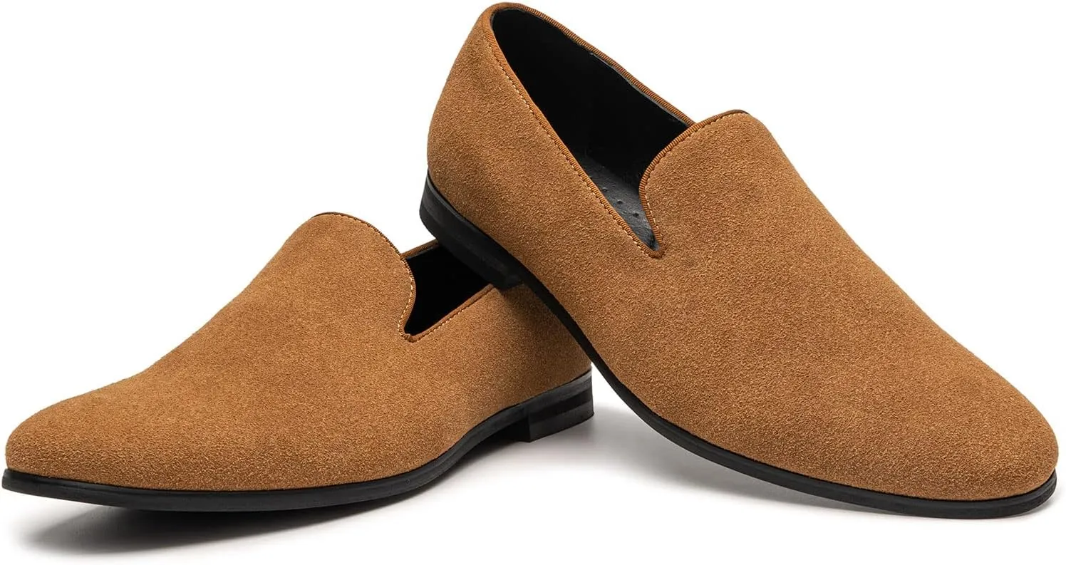 AMAPO Men's Velvet Loafer Shoes,Casual Penny Loafers for Men,Slip-on Dress Men Shoes Black