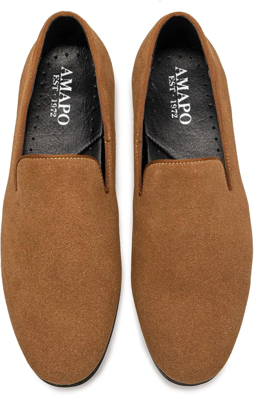 AMAPO Men's Velvet Loafer Shoes,Casual Penny Loafers for Men,Slip-on Dress Men Shoes Black