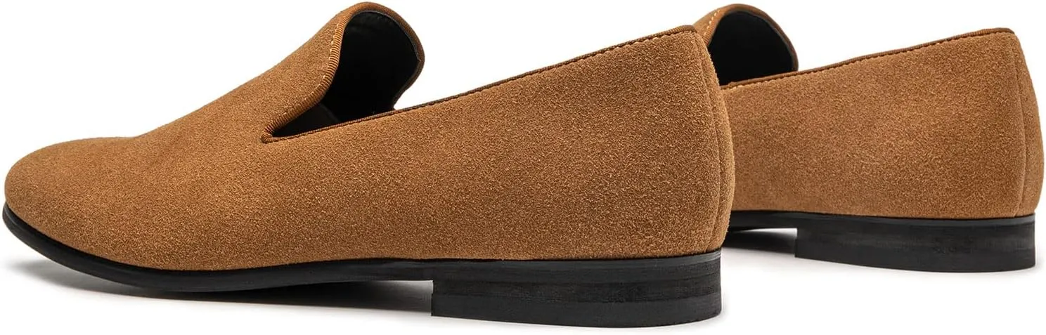AMAPO Men's Velvet Loafer Shoes,Casual Penny Loafers for Men,Slip-on Dress Men Shoes Black