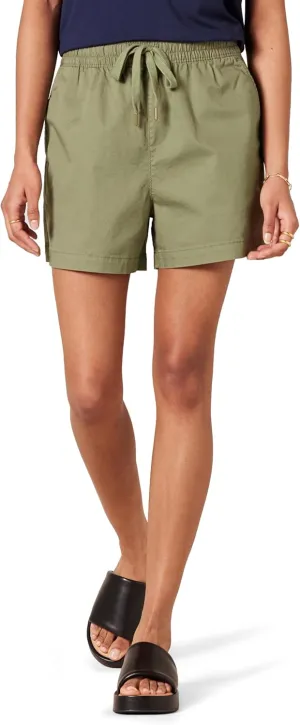 Amazon Essentials Women's Stretch Cotton Mid-Rise Pull-On Relaxed-Fit Shorts