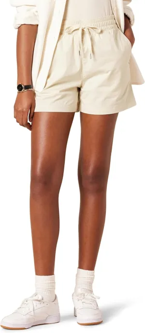 Amazon Essentials Women's Stretch Cotton Mid-Rise Pull-On Relaxed-Fit Shorts