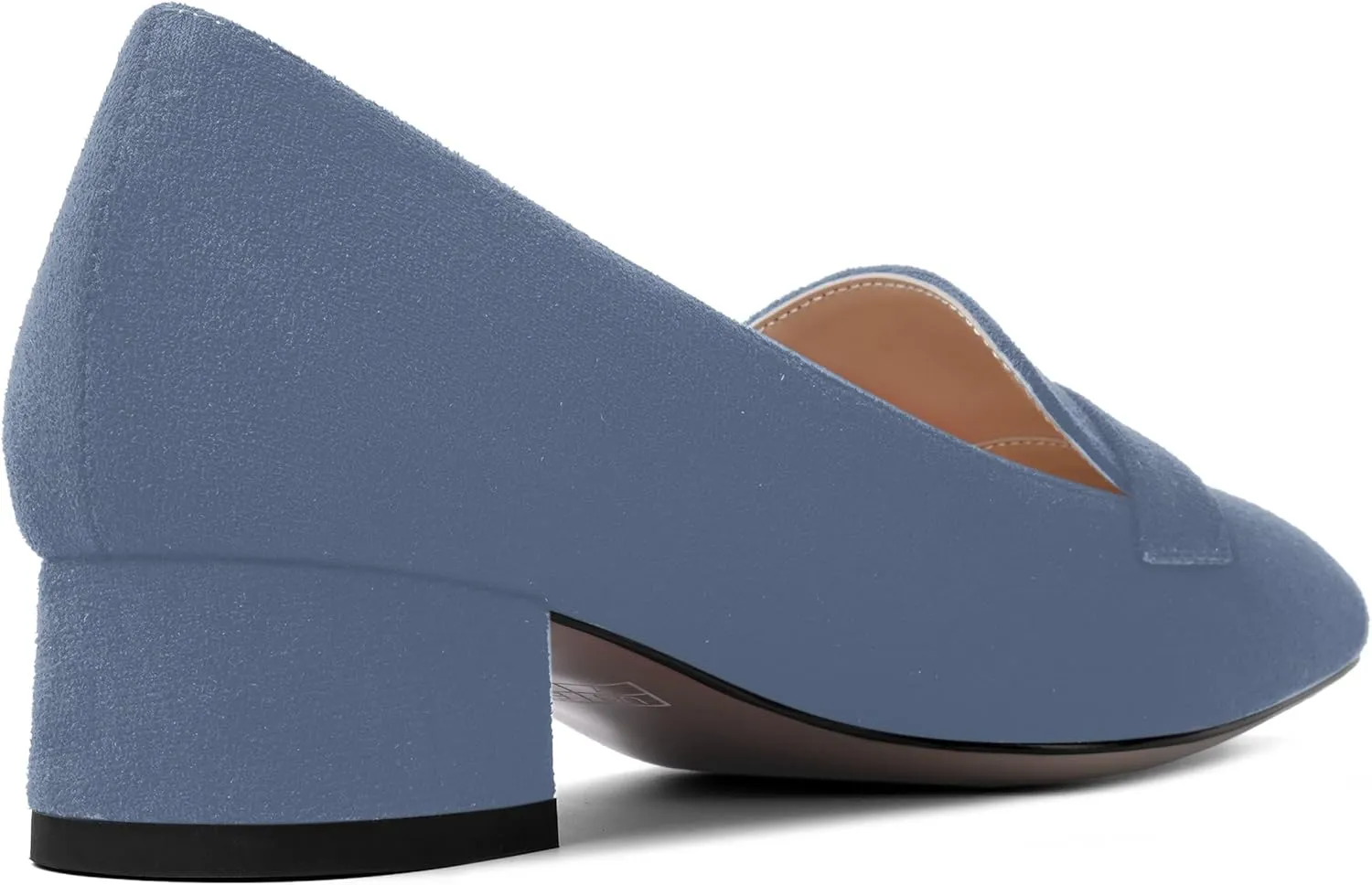 AMBELIGHT Womens Square Toe Casual Office Slip On Soild Block Low Heel Pumps Shoes 1.5 Inch
