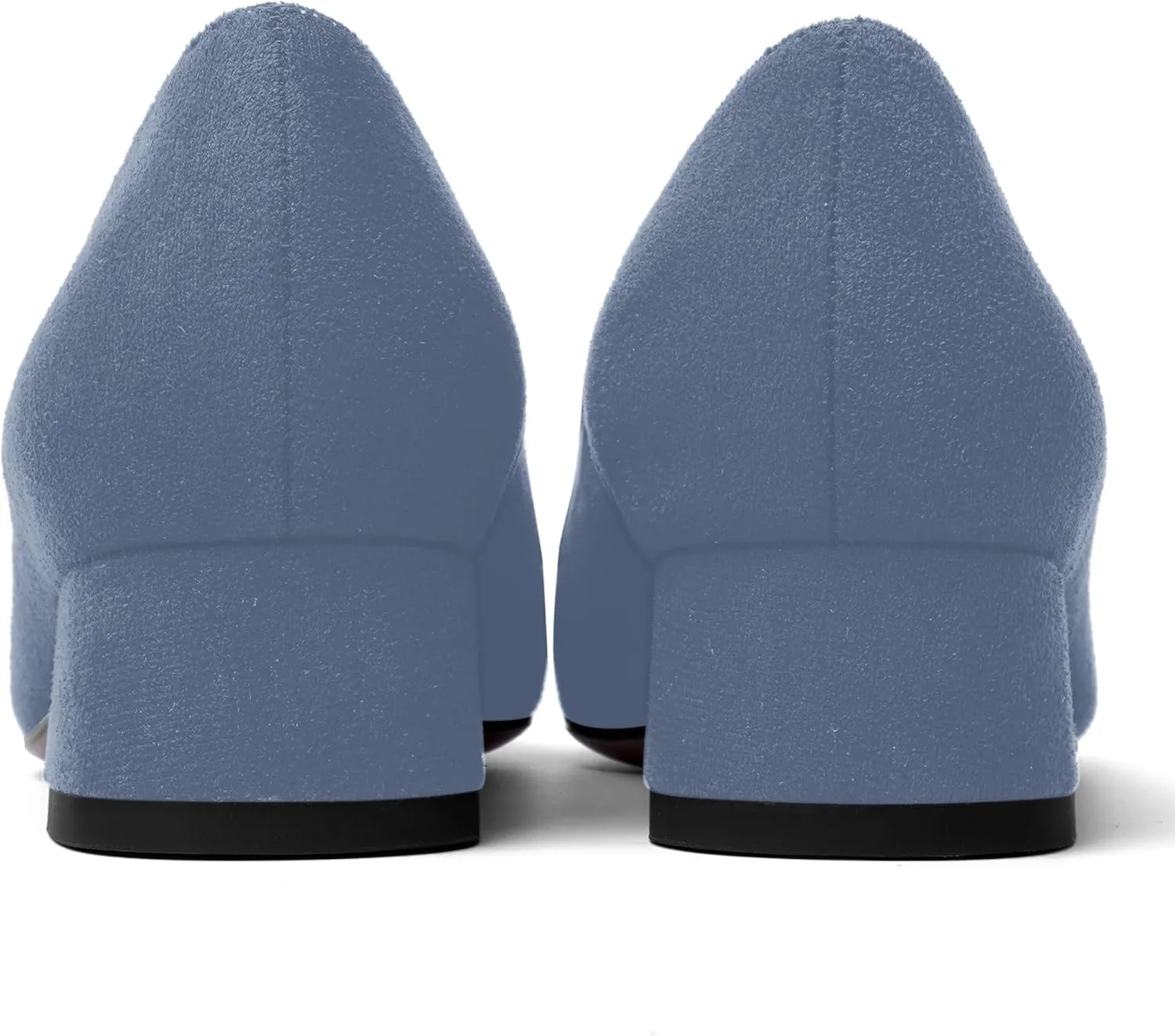 AMBELIGHT Womens Square Toe Casual Office Slip On Soild Block Low Heel Pumps Shoes 1.5 Inch