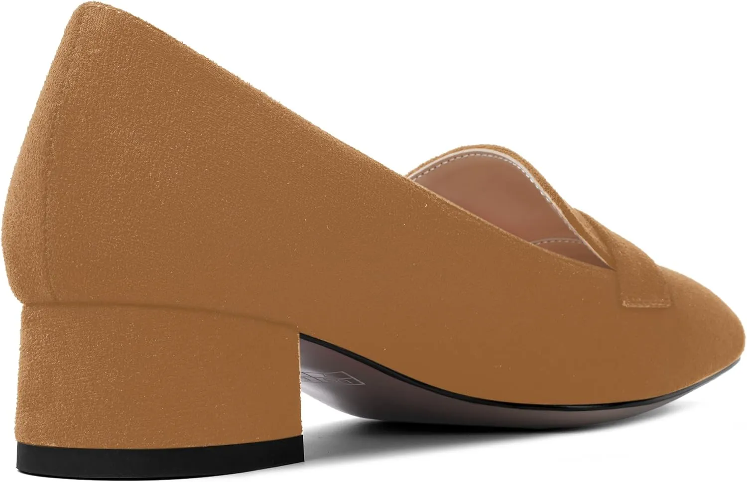 AMBELIGHT Womens Square Toe Casual Office Slip On Soild Block Low Heel Pumps Shoes 1.5 Inch