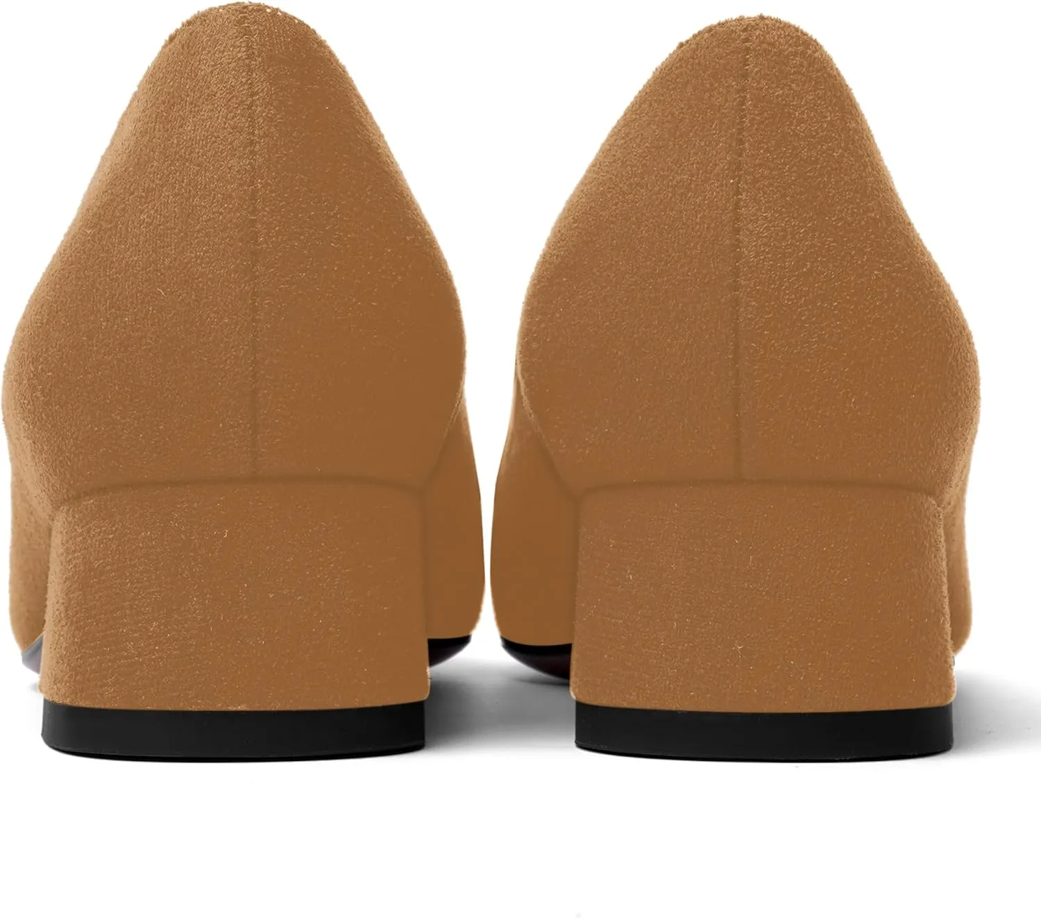AMBELIGHT Womens Square Toe Casual Office Slip On Soild Block Low Heel Pumps Shoes 1.5 Inch
