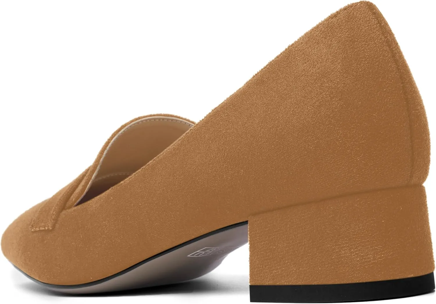 AMBELIGHT Womens Square Toe Casual Office Slip On Soild Block Low Heel Pumps Shoes 1.5 Inch