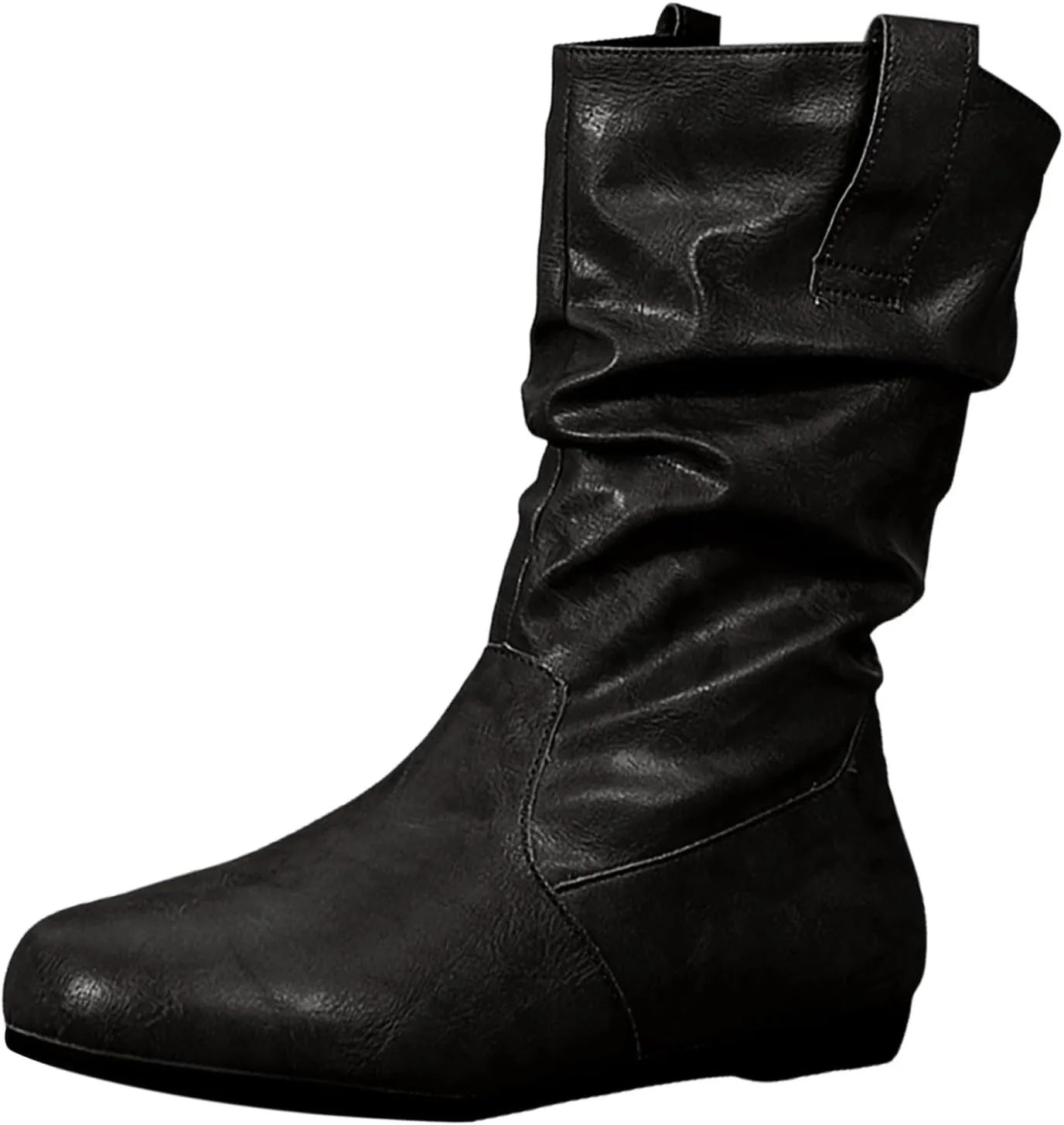 AMDBEL Mid Calf Boots for Women Low Heel Fall Boots for Women 2024 Fashion Riding Boots Slip On Ankle Booties Ladies Shoes