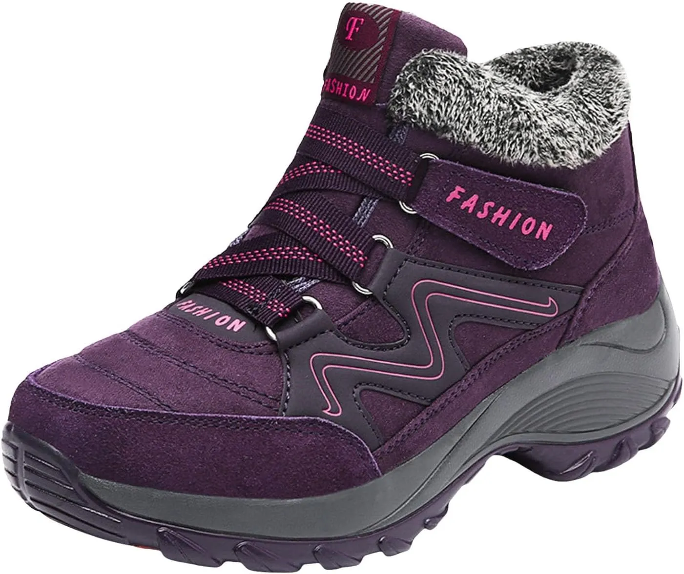 AMDBEL Snow Boots for Women Warm Thermal Boots Waterproof Snow Winter Warm Hiking Work Comfy Boots Sneakers Walking Shoes
