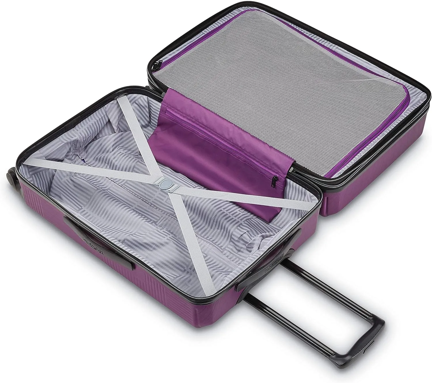 American Tourister Stratum XLT Expandable Hardside Luggage with Spinner Wheels, Power Plum, Carry-On 21-Inch