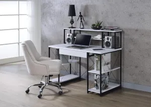 Amiel All-Purpose Writing Desk for Modern Workspaces, Storage Solutions, Sleek Design, White Finish