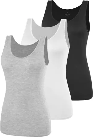 AMVELOP Basic Tank Top for Women Undershirts Sleeveless Layering Tank Top 2-4 Pack