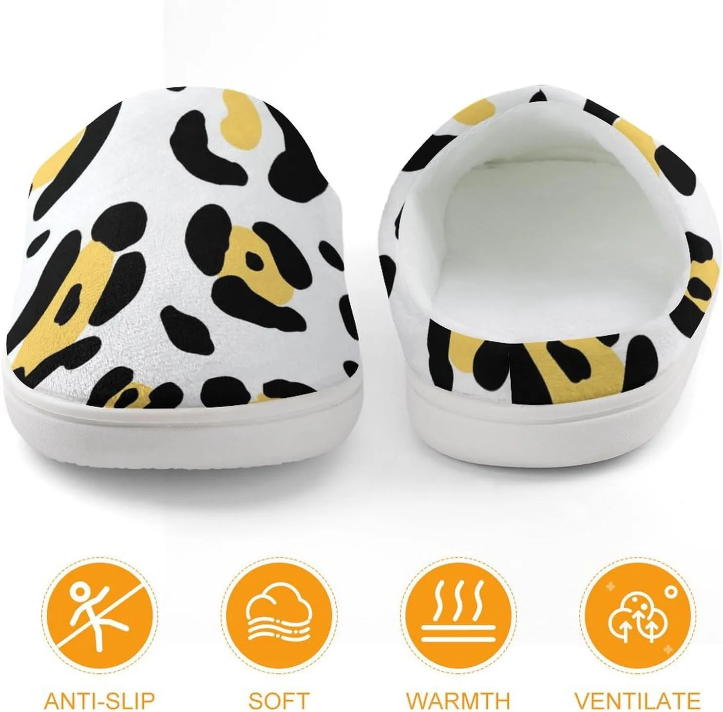 Animal Leopard Print Pattern Boys Girls House Slippers with Microfleece Lining Cozy Household Shoes Non-slip for Kids