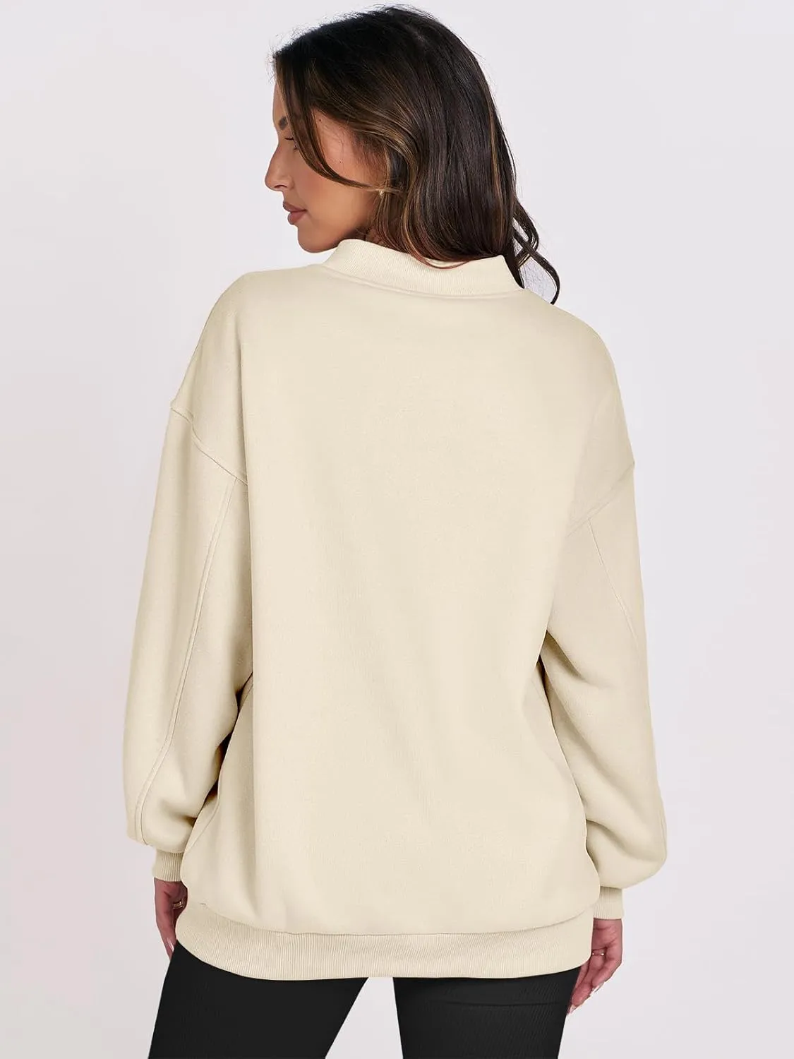 ANRABESS Womens Oversized V Neck Sweatshirt Fleece Long Sleeve Hoodies Pullover Comfy Top Outfits 2024 Teen Preppy Clothes