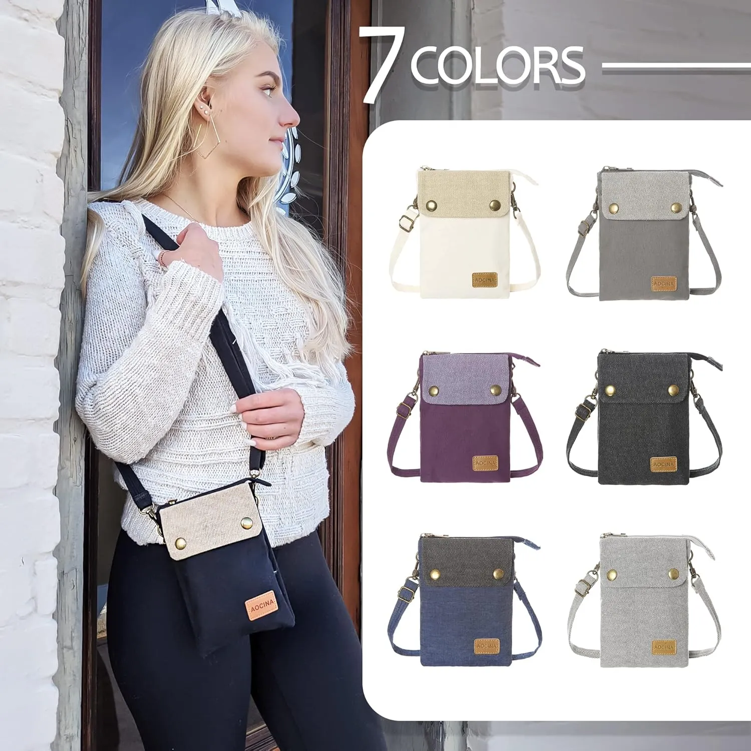 AOCINA Small Crossbody Purse Cute Little Wallet Key Bag Birthday Gifts for Teen Girls Trendy Stuff(Mom and daughter Gifts)