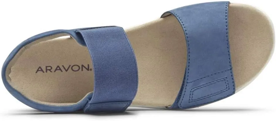 Aravon Women's Beaumont Two Strap Flat Sandal