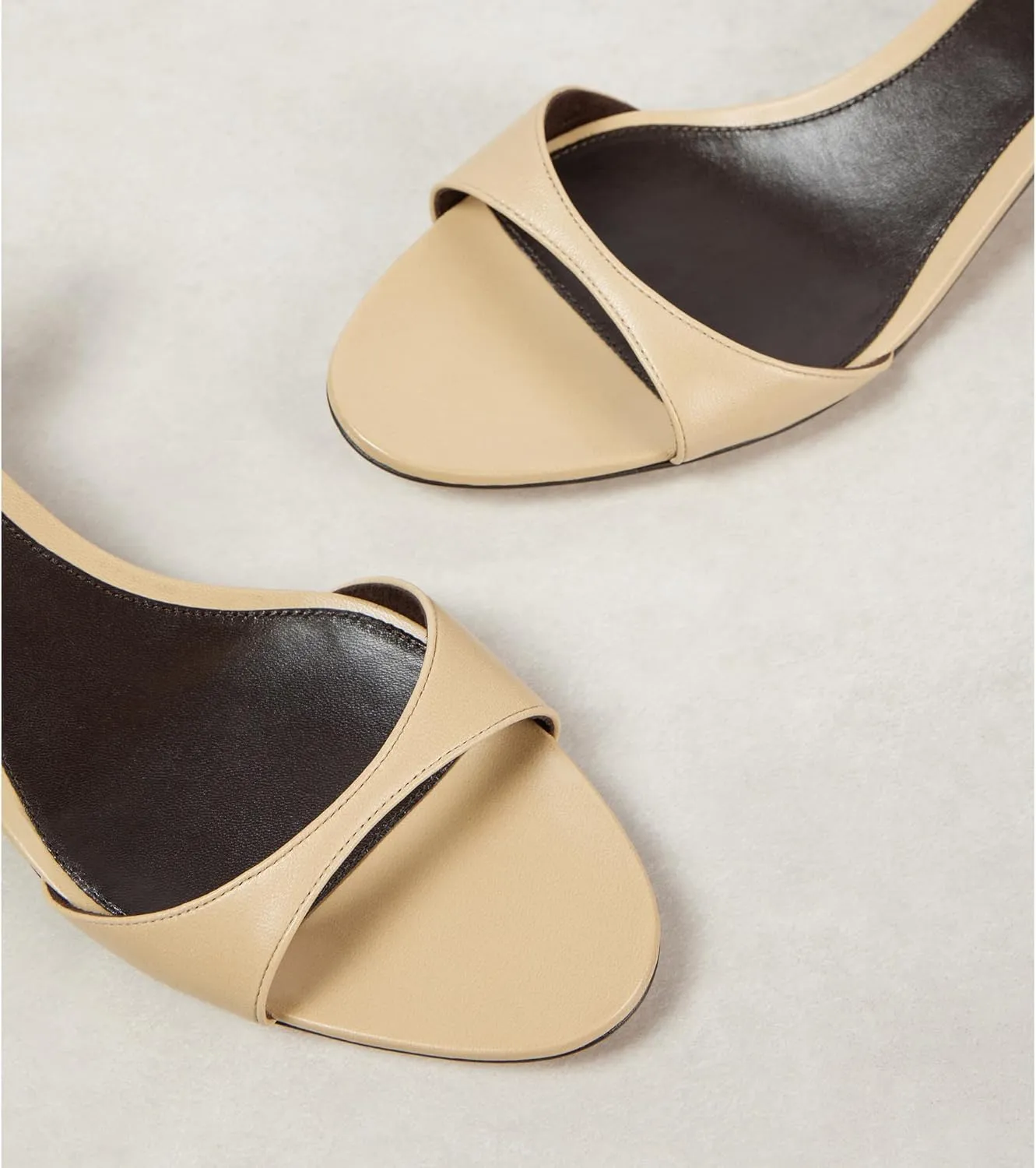 Arqa Adjustable Ankle Strap Kitten Sandals Almond Open Toe Slip On Backless Summer Low Heel Pumps Fashionable Dress Classic Wedding Simple Shoes