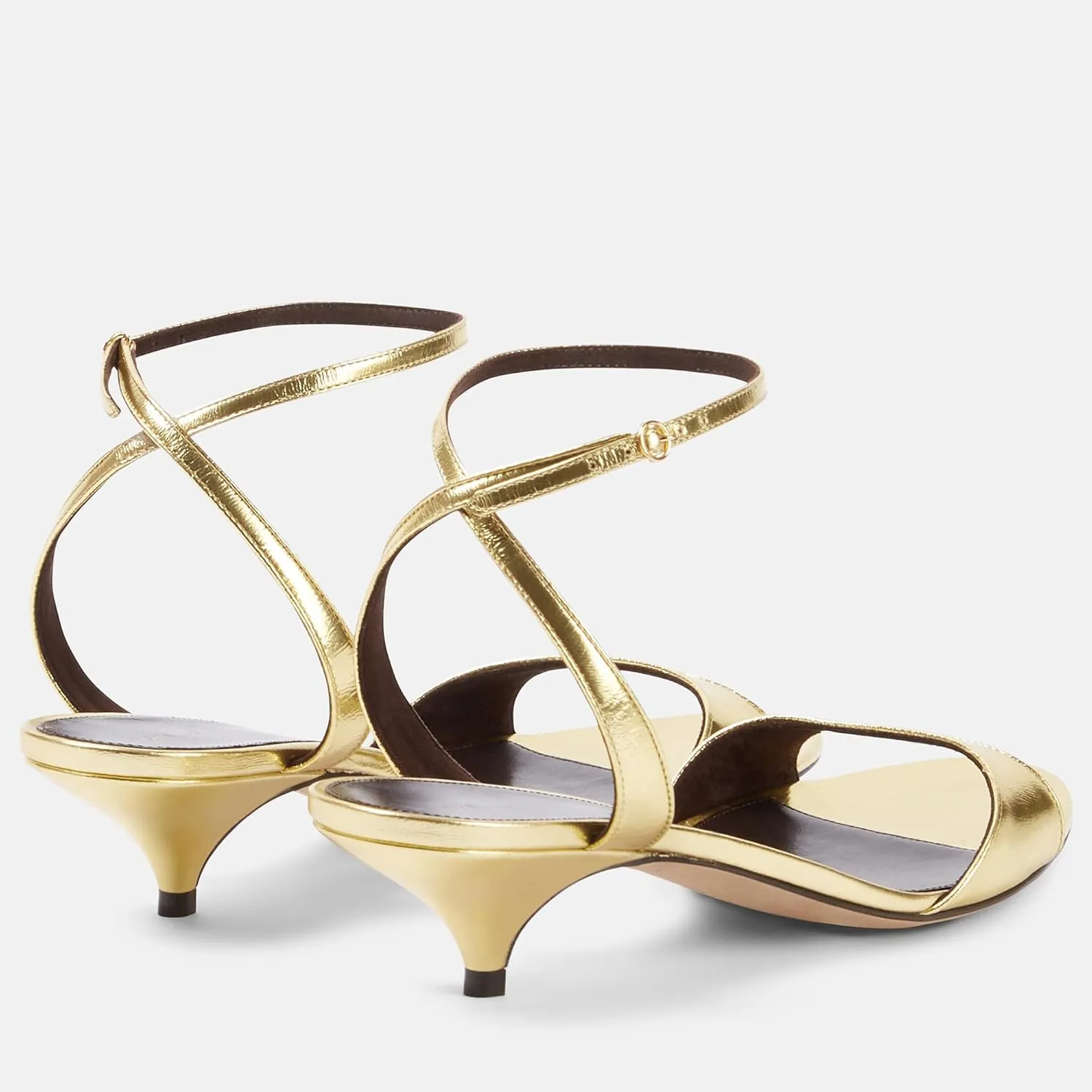 Arqa Adjustable Ankle Strap Kitten Sandals Almond Open Toe Slip On Backless Summer Low Heel Pumps Fashionable Dress Classic Wedding Simple Shoes