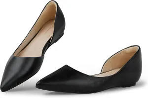 Arromic Flats Shoes for Women, Low Wedge Pointed Toe Women Flats with Arch Support, Heel Pad and Inner Heel, Comfortable Slip on Flats for Office Work Casual Dressy Wedding