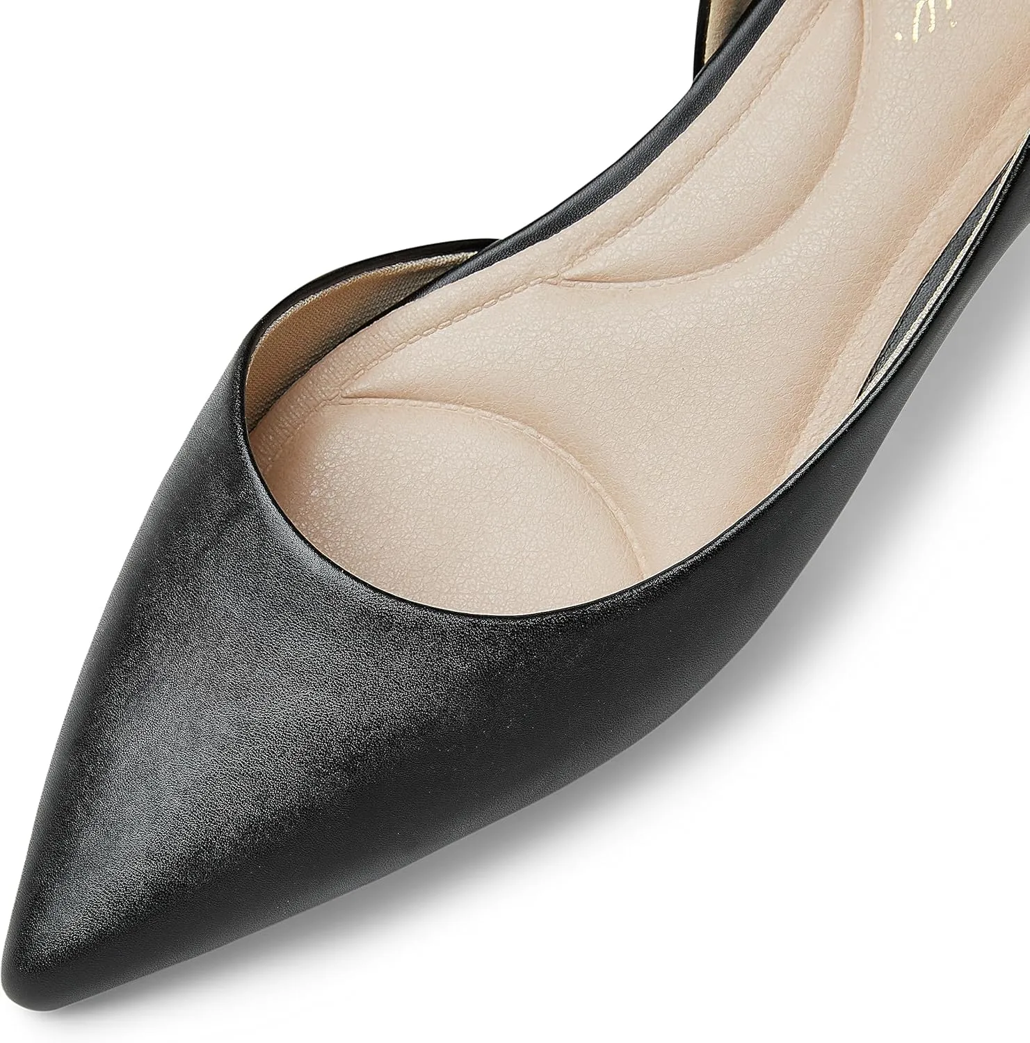 Arromic Flats Shoes for Women, Low Wedge Pointed Toe Women Flats with Arch Support, Heel Pad and Inner Heel, Comfortable Slip on Flats for Office Work Casual Dressy Wedding